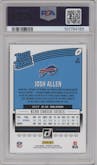 Josh Allen from the 2018 Panini Donruss set graded by PSA and given an overall grade of 9.