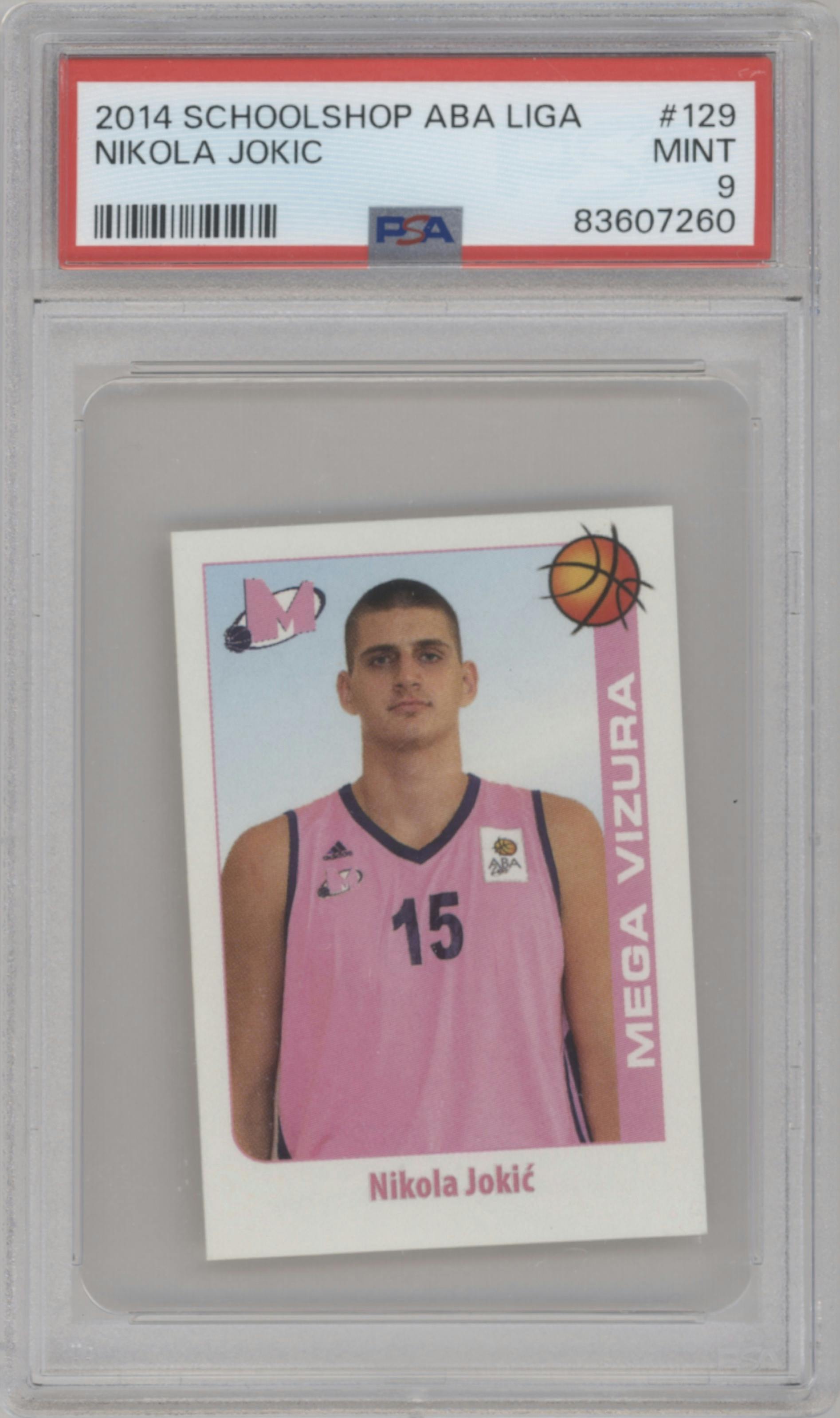 Nikola Jokic from the 2014-15 School Shop ABA Liga set graded by PSA and given an overall grade of 9.
