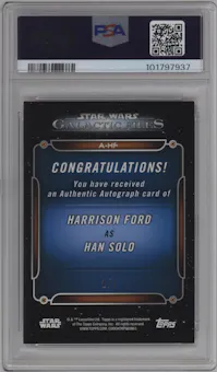 Han Solo from the 2018 Topps Star Wars Galactic Files  set featuring a Red parallel graded by PSA and given an overall grade of 0.