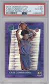Cade Cunningham from the 2021-22 Panini Donruss Optic set featuring a Purple Pulsar parallel graded by PSA and given an overall grade of 10.