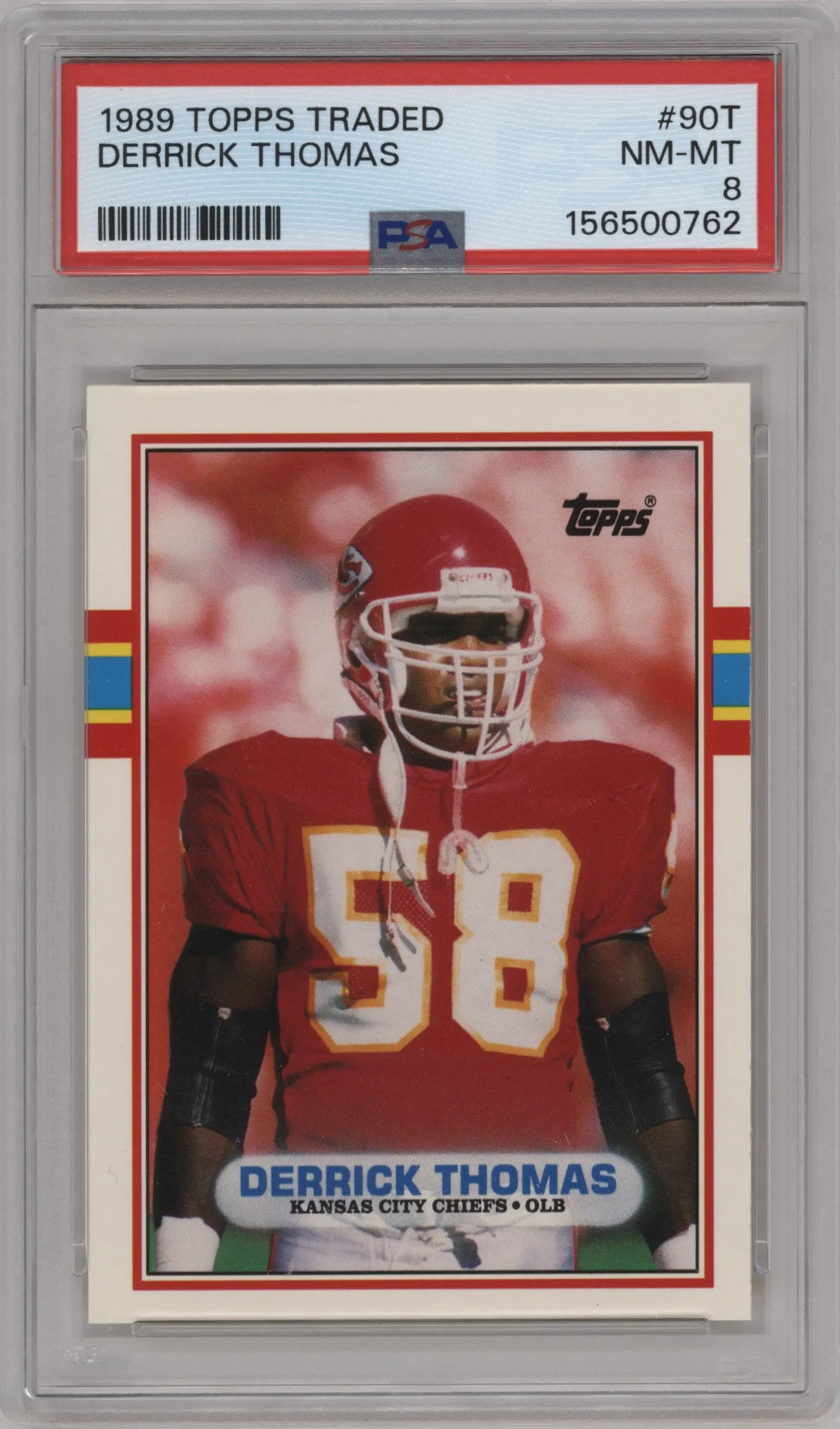 1989 Topps Traded Derrick Thomas #90T PSA 8