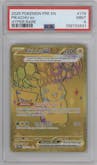 Pikachu ex from the 2025 Pokemon SV set graded by PSA and given an overall grade of 9.