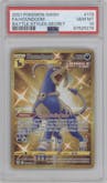 Houndoom from the 2021 Pokemon SWSH set graded by PSA and given an overall grade of 10.