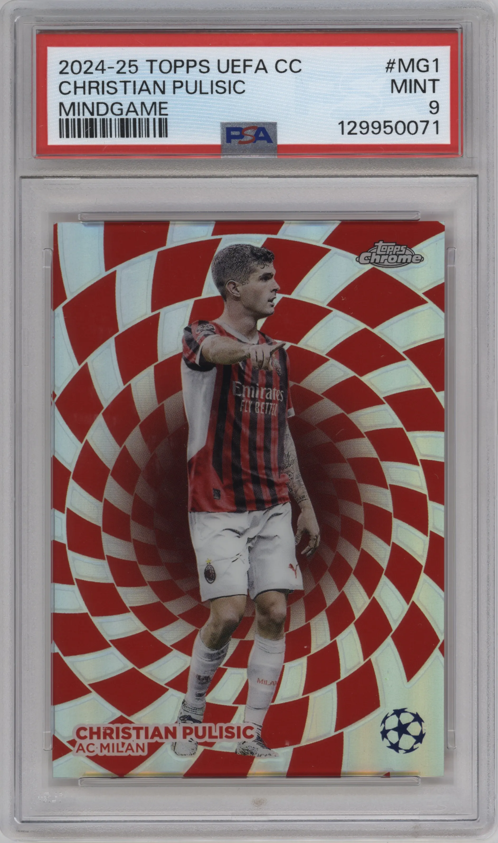 2024 Topps UEFA Club Competitions Mindgame Christian Pulisic #MG-1 PSA 9