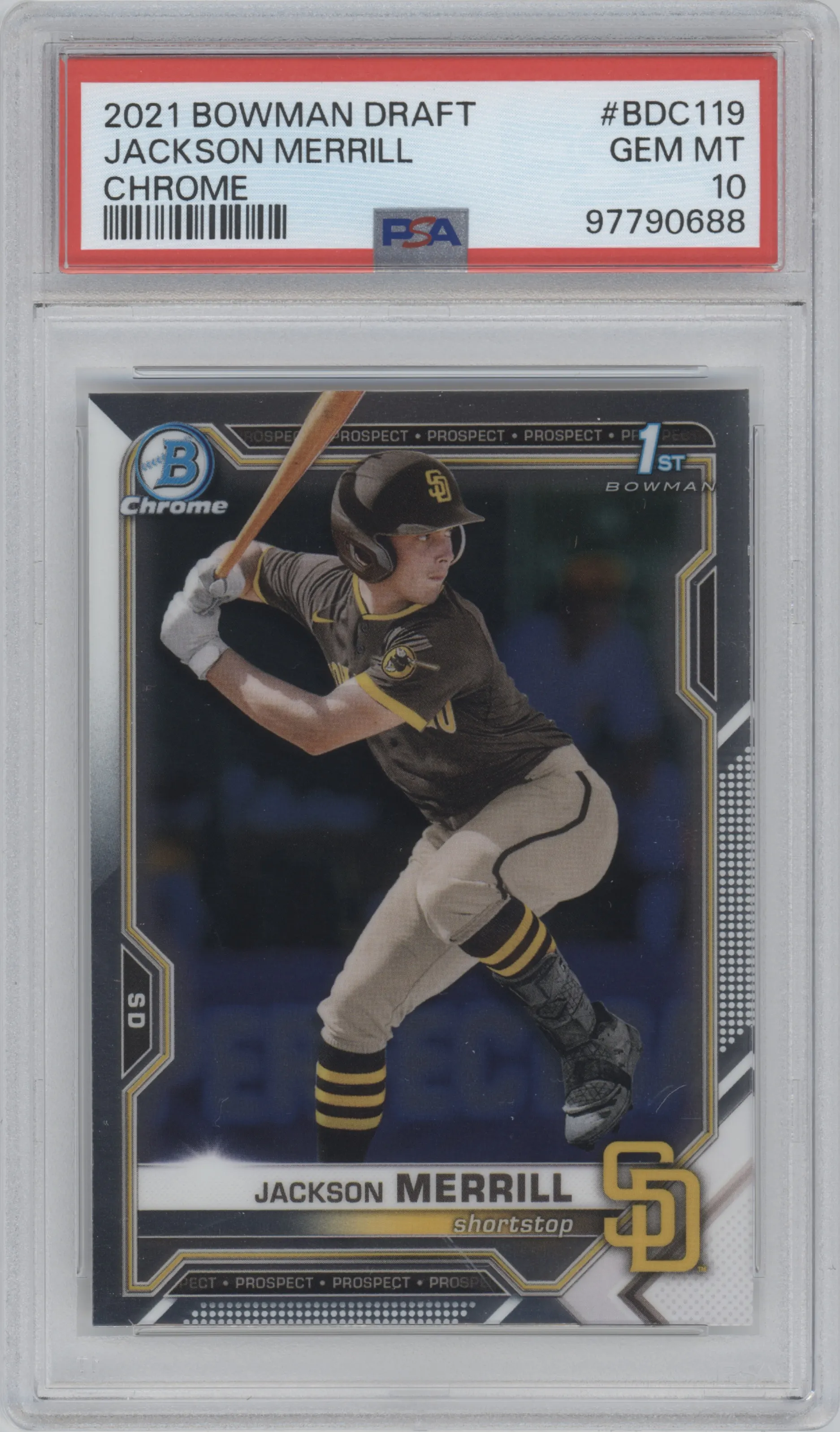 2021 Bowman Draft Chrome Jackson Merrill PSA 10