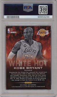 Kobe Bryant from the 2013-14 Panini Select set featuring a Prizm parallel graded by PSA and given an overall grade of 8.