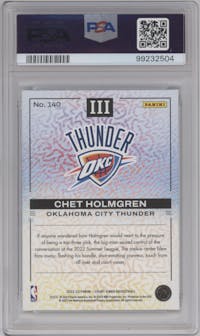Chet Holmgren from the 2022-23 Panini Court Kings set graded by PSA and given an overall grade of 10.