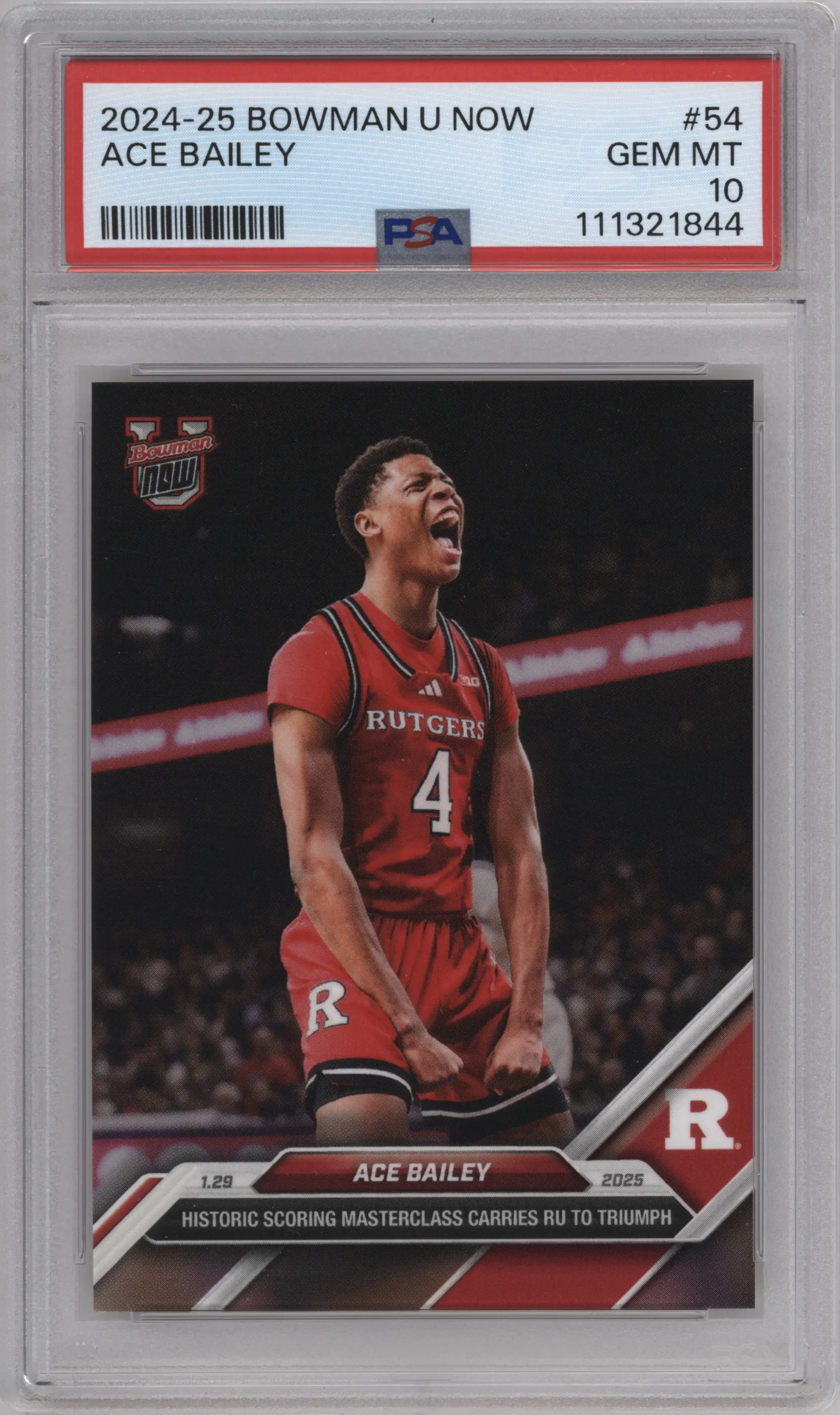 2024 Bowman U Now Ace Bailey PSA 10