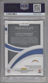 Justin Herbert from the 2022 Panini Immaculate Collection set featuring a Gold parallel graded by PSA and given an overall grade of 9.