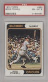 Boog Powell from the 1974 Topps set graded by PSA and given an overall grade of 8.