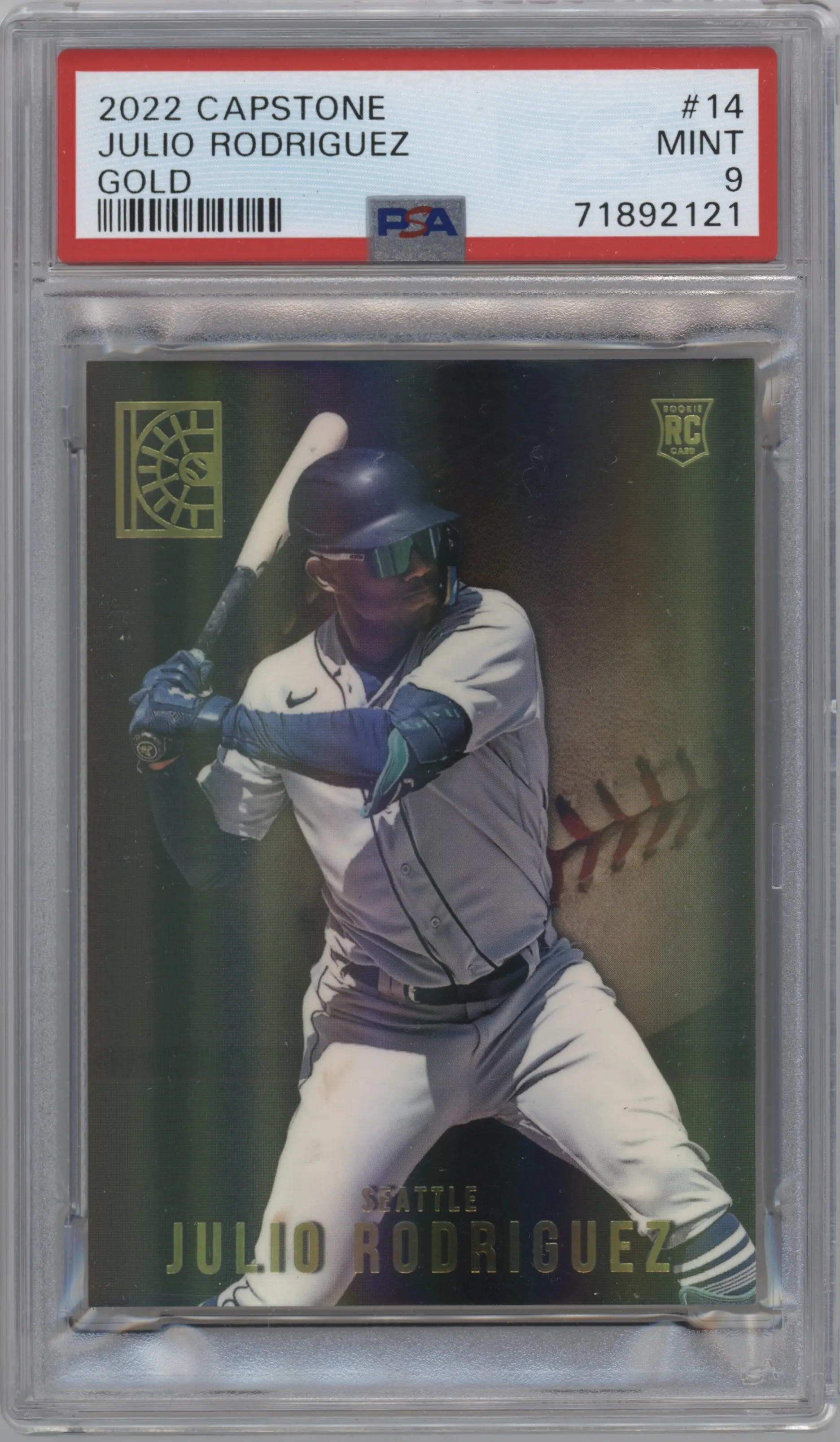 2022 Panini Capstone Julio Rodriguez Gold PSA 9