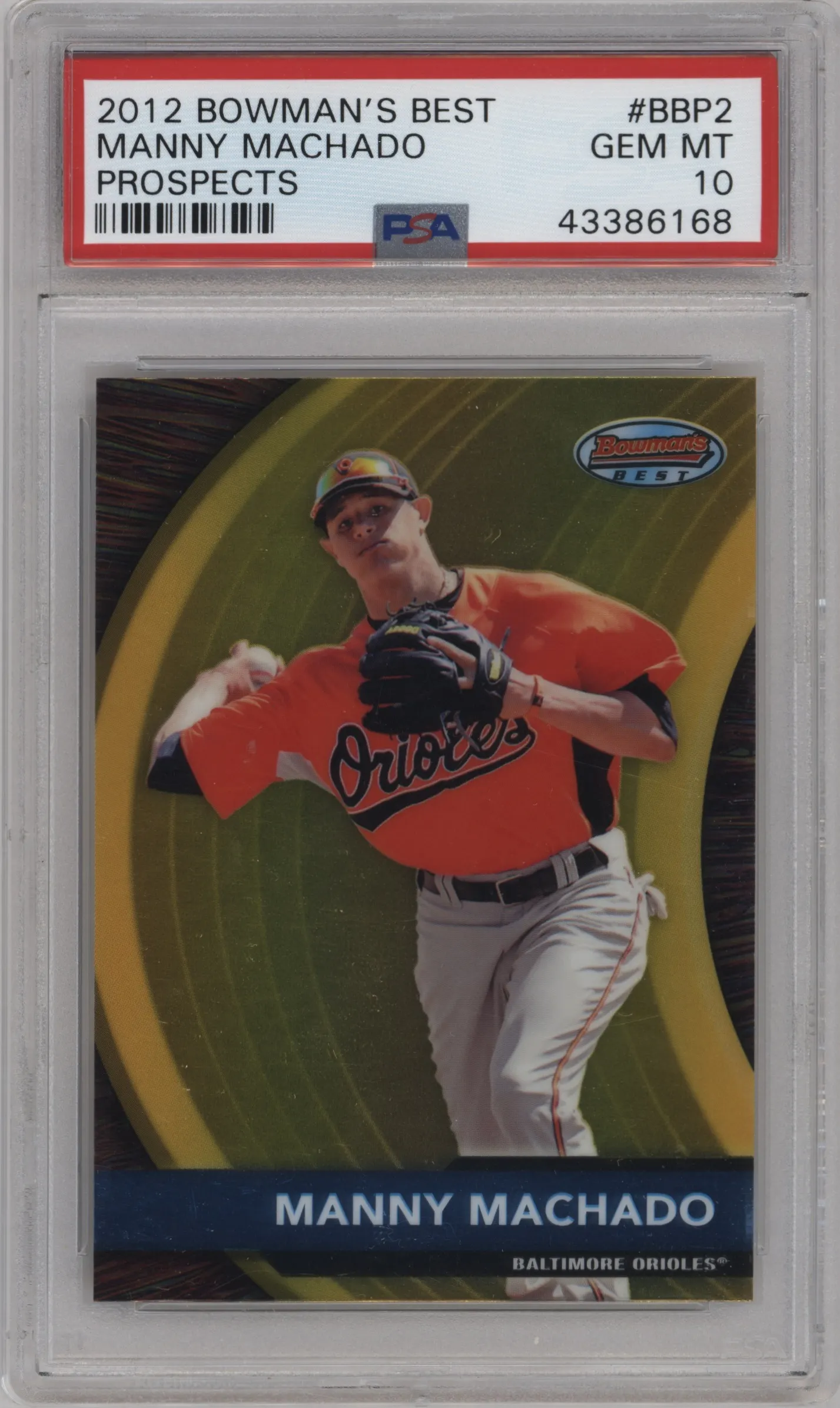 2012 Bowman 's Best Pros. Manny Machado PSA 10