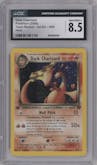 Dark Charizard from the 2000 Pokemon set graded by CSG and given an overall grade of 8.5.