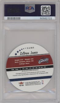 LeBron James from the 2003-04 Fleer Ultra set graded by PSA and given an overall grade of 9.