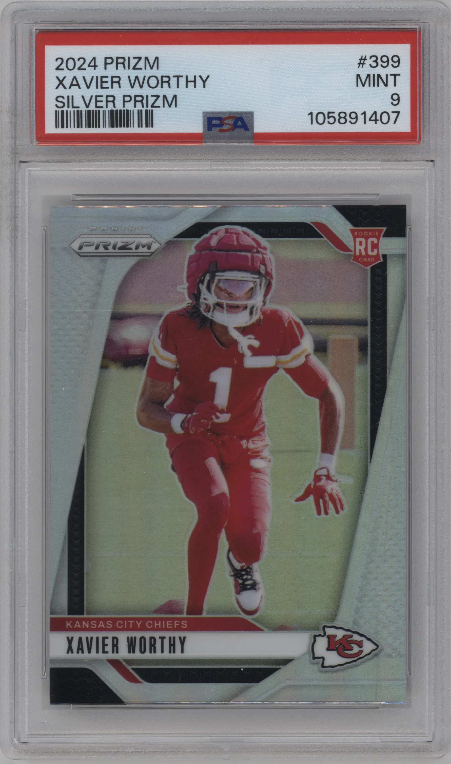 2024 Panini Prizm Xavier Worthy Silver Prizm #399 PSA 9