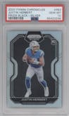 Justin Herbert from the 2020 Panini Chronicles set featuring a Silver parallel graded by PSA and given an overall grade of 10.