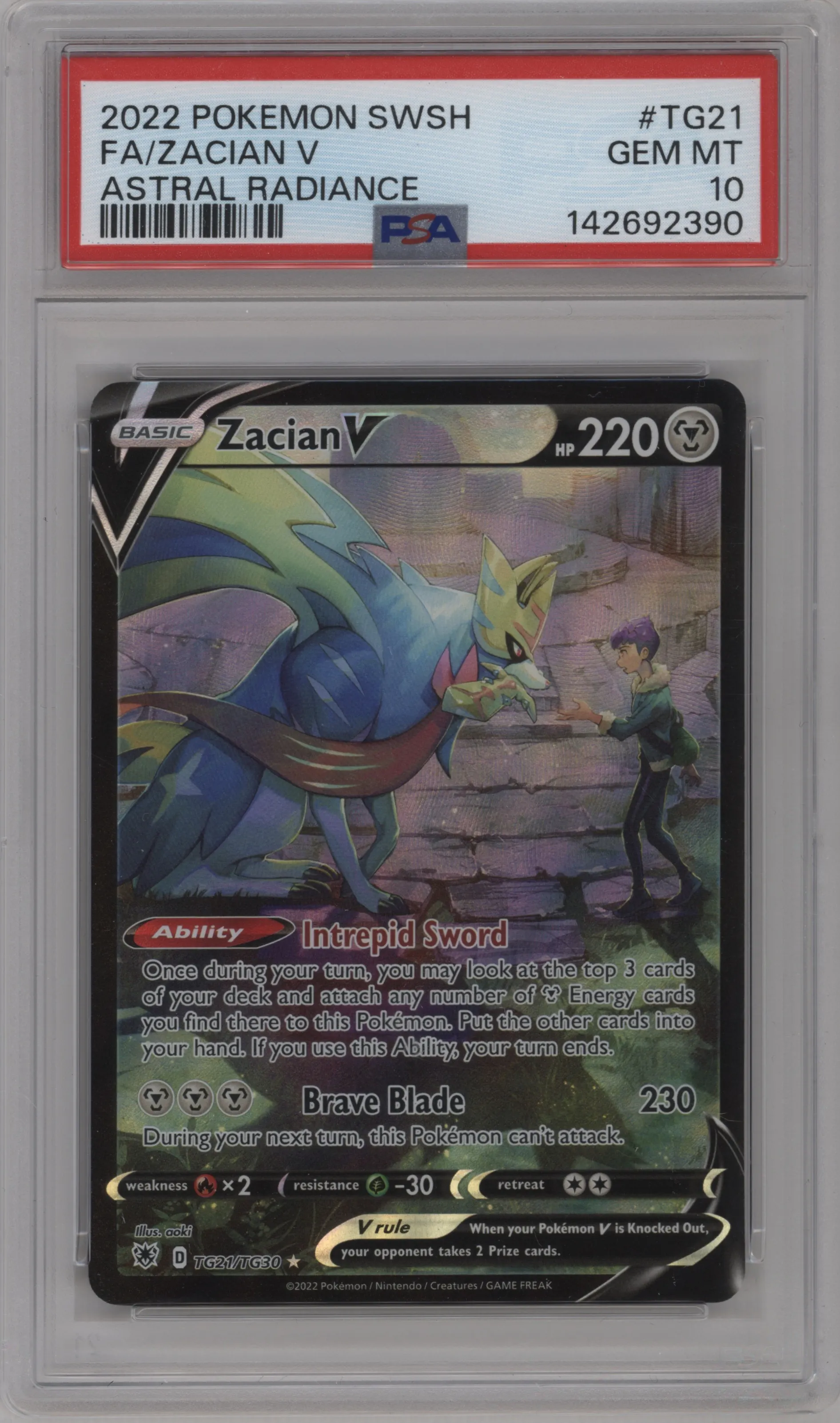 2022 Pokemon SWSH Astral Radiance TG Zacian V #TG21 PSA 10