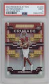 Jayden Daniels from the 2024 Panini Rookies & Stars set featuring a Red  parallel graded by PSA and given an overall grade of 9.