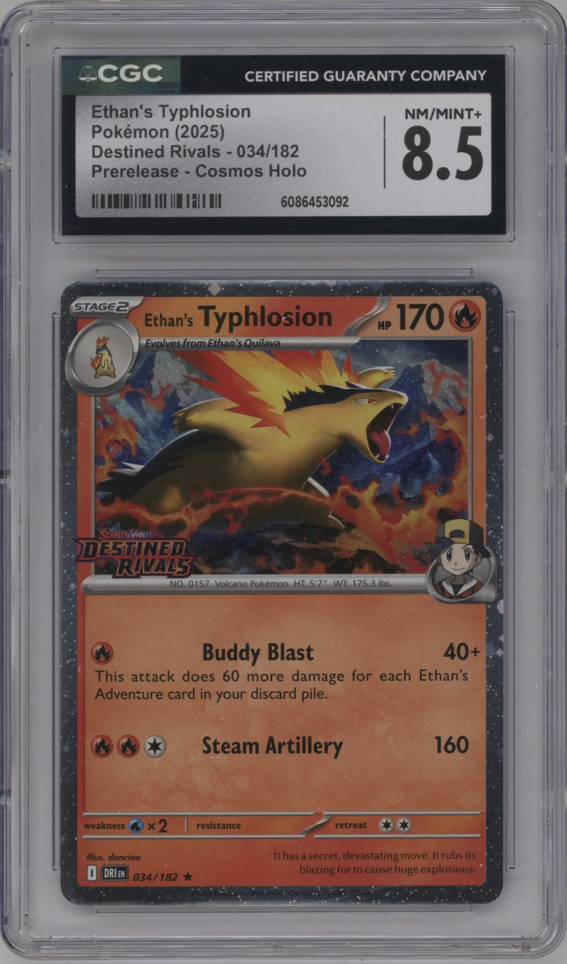 2025 Pokemon SV Destined Rivals Ethan's Typhlosion Prerelease #034 CGC 8.5