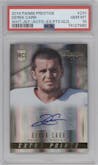 Derek Carr from the 2014 Panini Prestige set featuring a Extra Points Gold parallel graded by PSA and given an overall grade of 10.