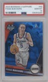 Paige Bueckers from the 2023-24 Bowman U Chrome Sapphire set graded by PSA and given an overall grade of 10.