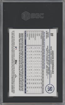 Jasson Dominguez from the 2024 Topps Chrome set graded by SGC and given an overall grade of 9.5.