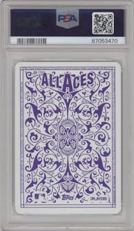 Shohei Ohtani from the 2023 Topps set graded by PSA and given an overall grade of 10.