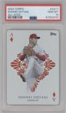 Shohei Ohtani from the 2023 Topps set graded by PSA and given an overall grade of 10.