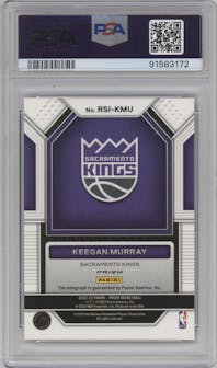 Keegan Murray from the 2022-23 Panini Prizm  set featuring a Choice parallel graded by PSA and given an overall grade of 10.