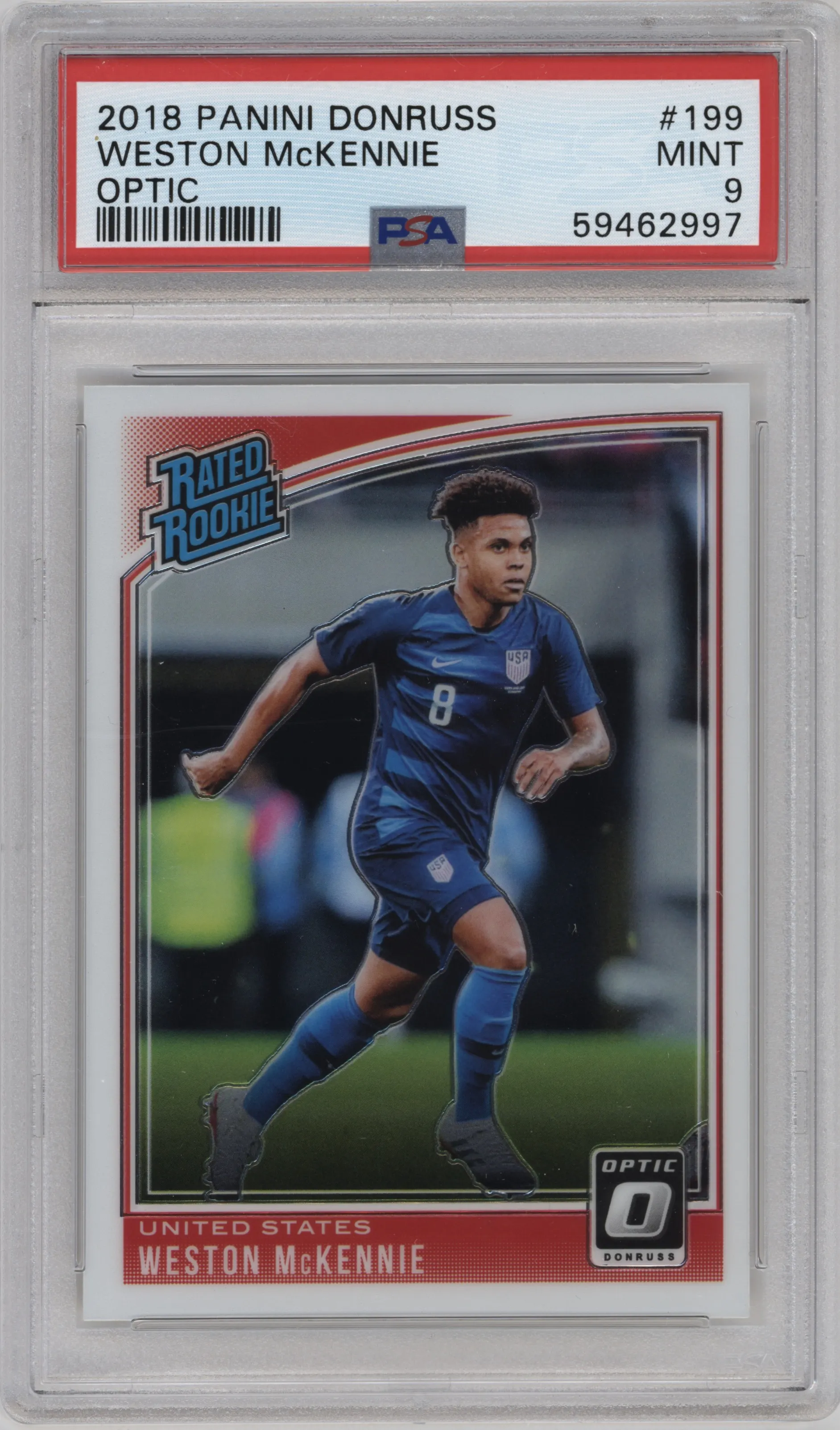 2018 Panini Donruss Optic Rtd.Rke. Weston McKennie PSA 9