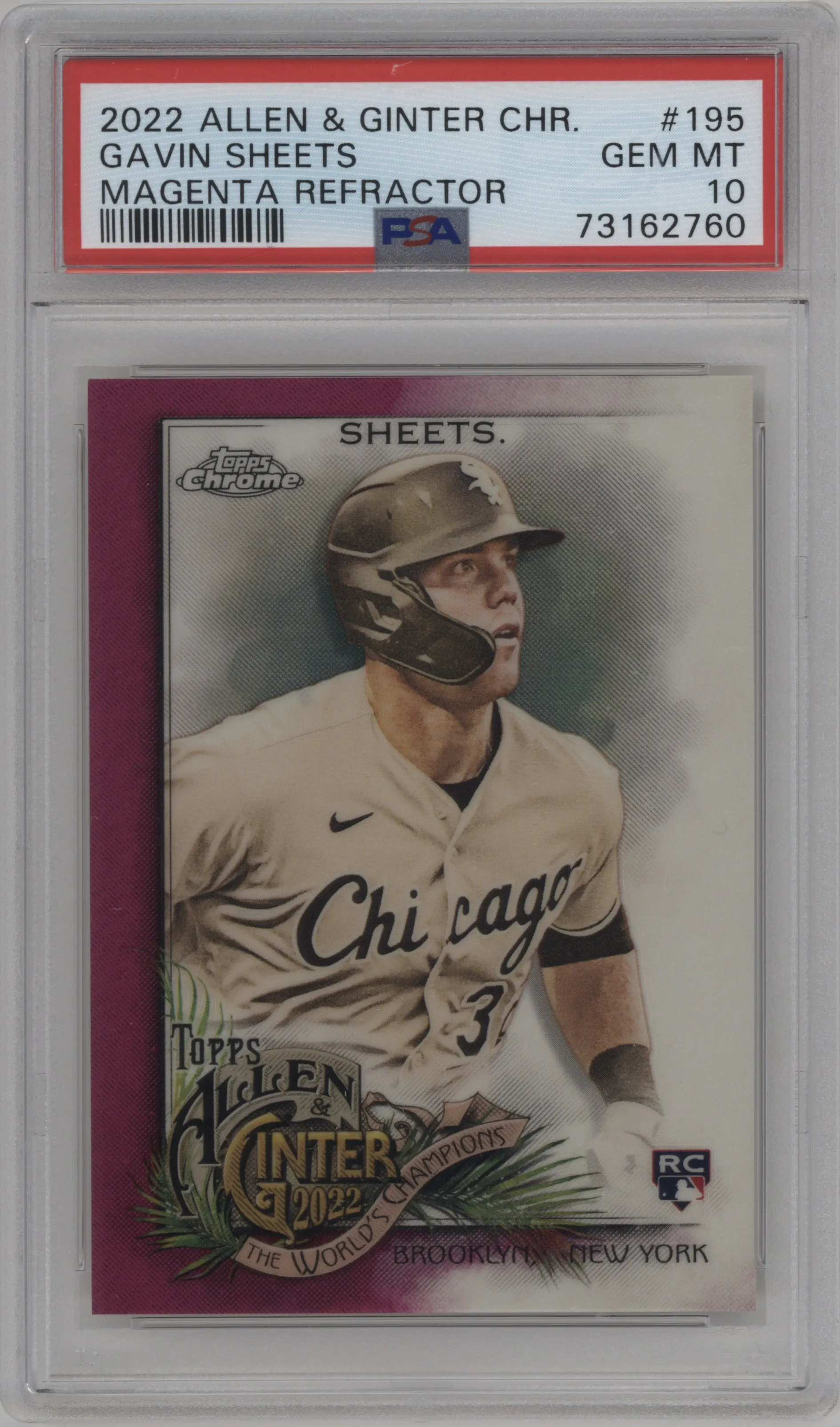 2022 Topps Allen & Ginter Chrome Gavin Sheets Magenta Refractor PSA 10