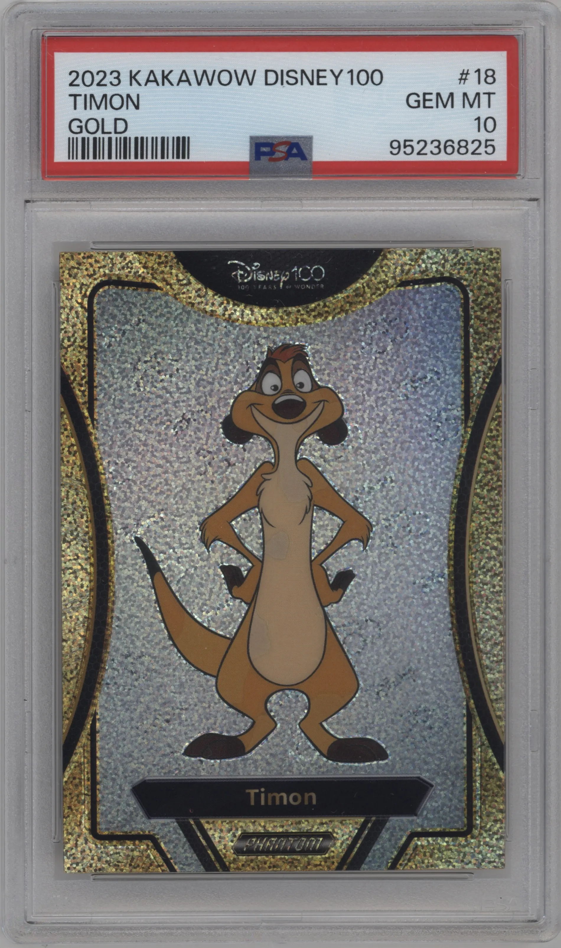 2023 Kakawow Disney 100 Gold Timon #PD-IG-18 PSA 10