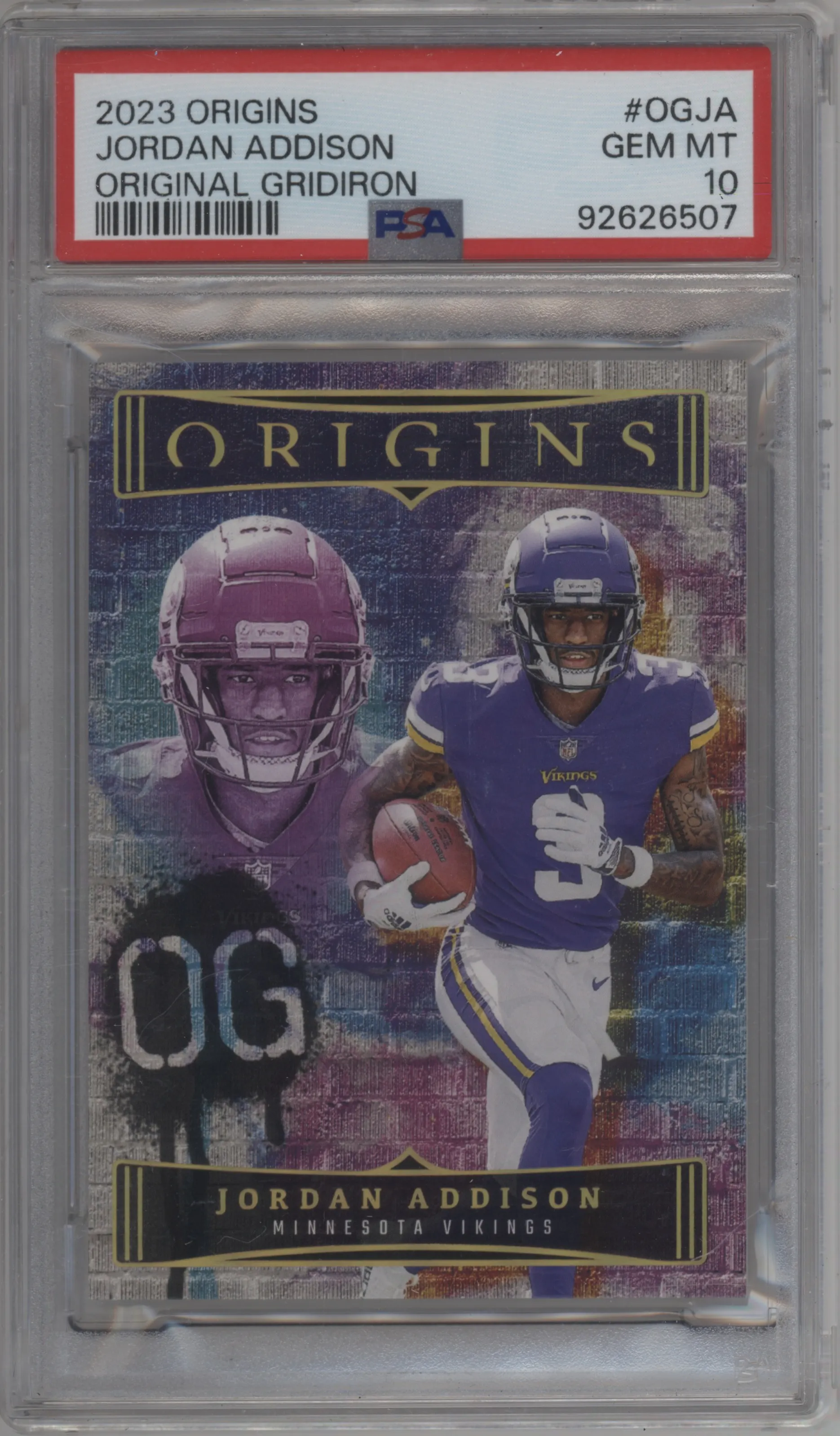 2023 Panini Origins Original Gridiron Jordan Addison #OG-JA PSA 10