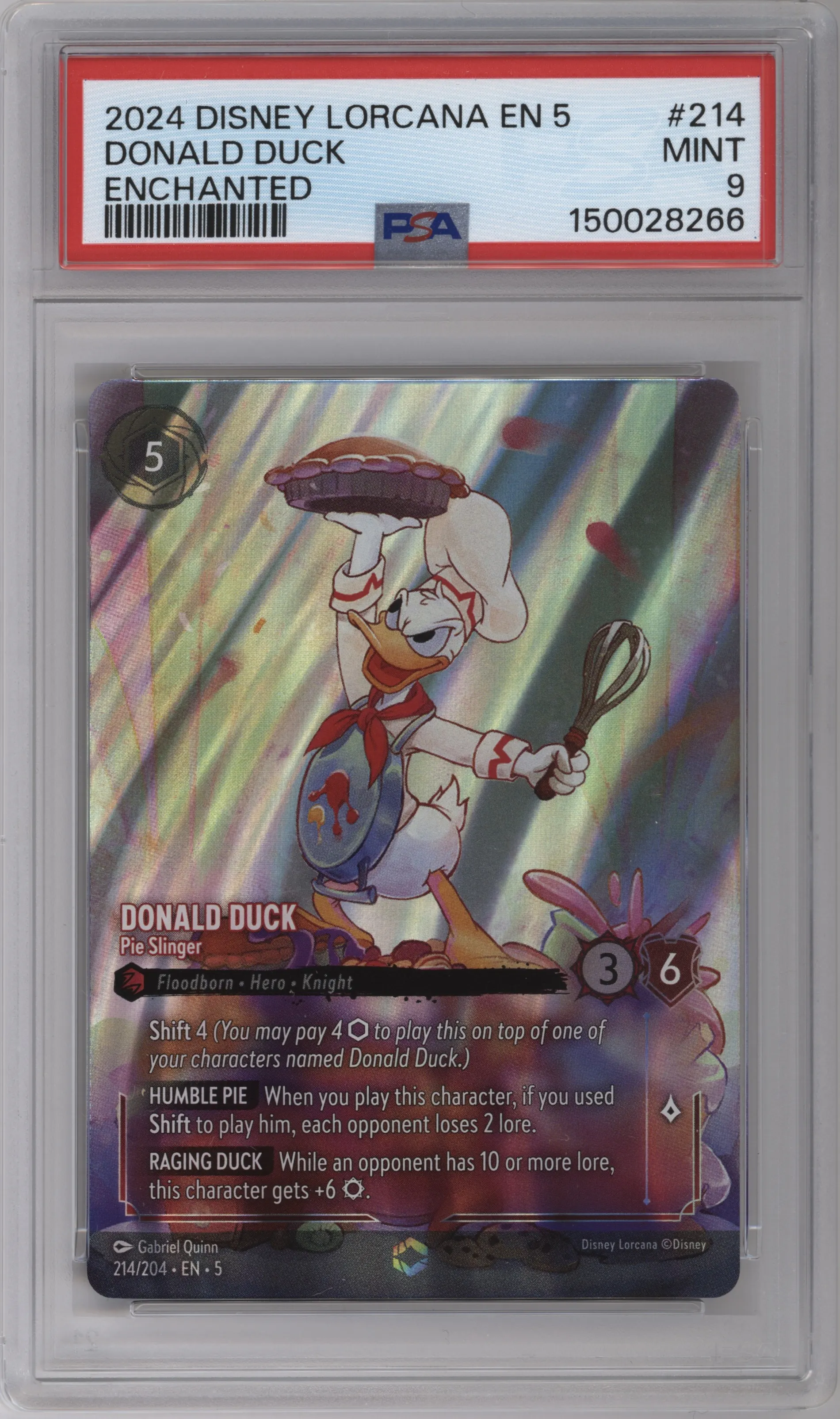 2024 Disney Lorcana Shimmering Skies Donald Duck Enchanted #214 PSA 9