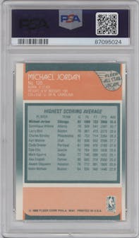 Michael Jordan from the 1988-89 Fleer set graded by PSA and given an overall grade of 8.