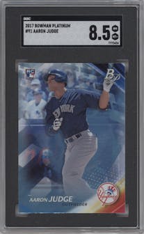 Aaron Judge from the 2017 Bowman Platinum set graded by SGC and given an overall grade of 8.5.