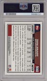 Tom Brady from the 2008 Topps Chrome set graded by PSA and given an overall grade of 10.