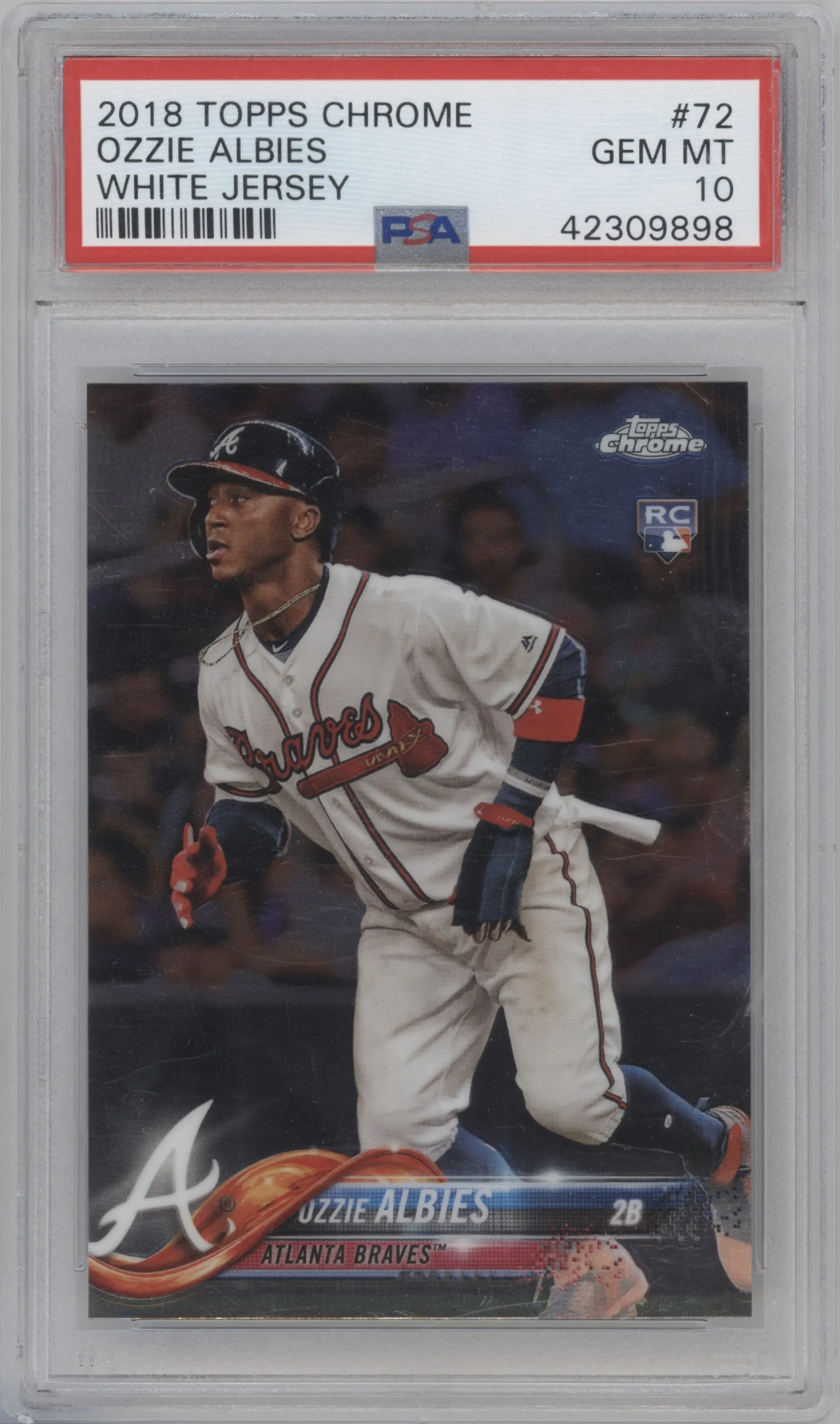 2018 Topps Chrome Ozzie Albies #72 PSA 10