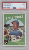 Ernie Banks from the 1959 Topps set graded by PSA and given an overall grade of 5.