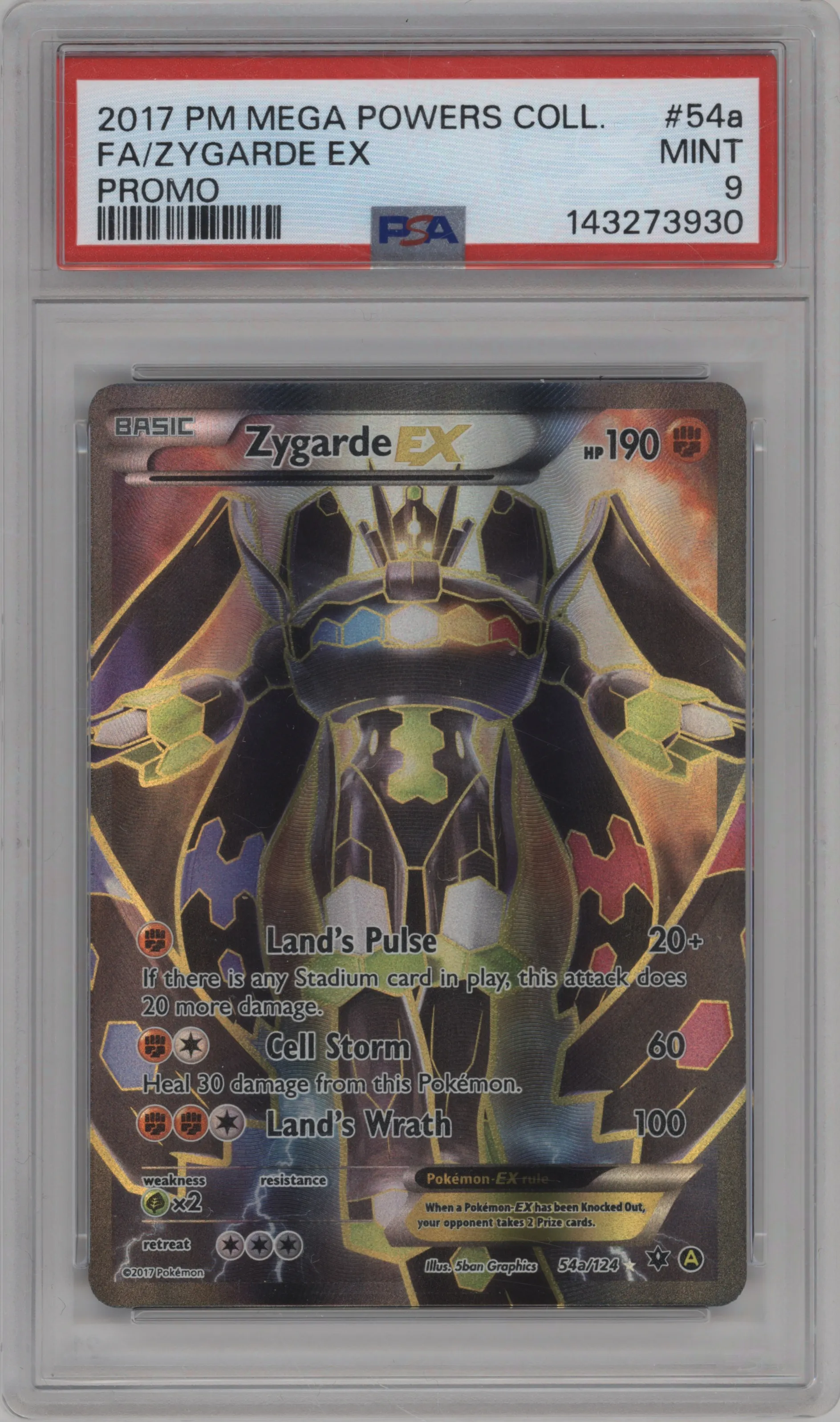2017 Pokemon XY Fates Collide Zygarde EX Mega Powers Collection #54a PSA 9