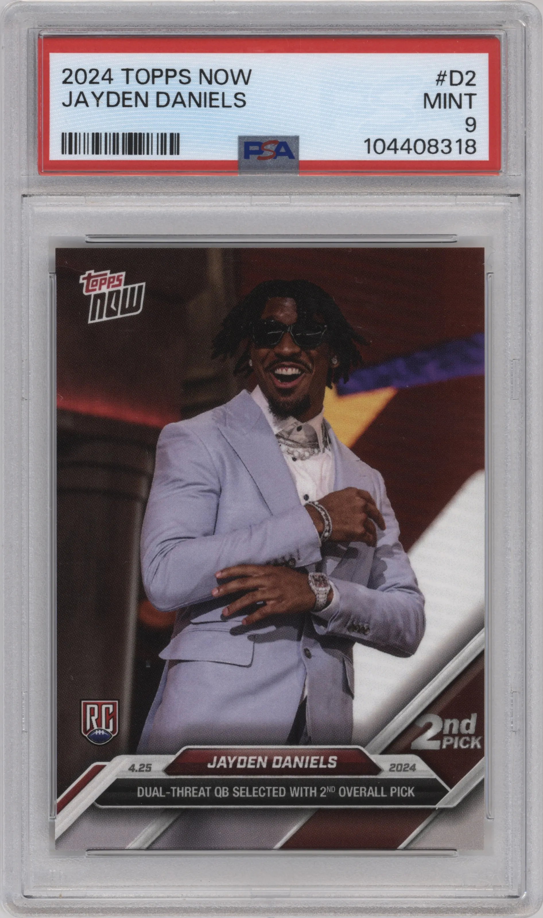 2024 Topps Now Jayden Daniels PSA 9