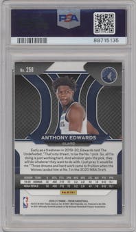 Anthony Edwards from the 2020-21 Panini Prizm set graded by PSA and given an overall grade of 10.