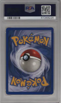Shining Charizard from the 2002 Pokemon Neo Genesis set graded by PSA and given an overall grade of 8.
