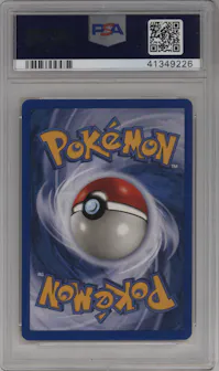 Shining Charizard from the 2002 Pokemon Neo Genesis set graded by PSA and given an overall grade of 8.