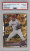 Ben Joyce from the 2022 Bowman Draft Sapphire Edition set featuring a Gold parallel graded by PSA and given an overall grade of 9.