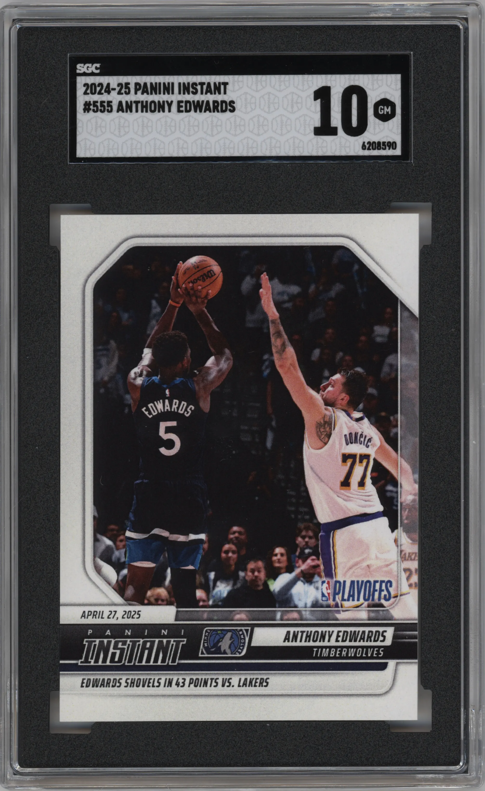 2024 Panini Instant NBA Anthony Edwards #555 SGC 10