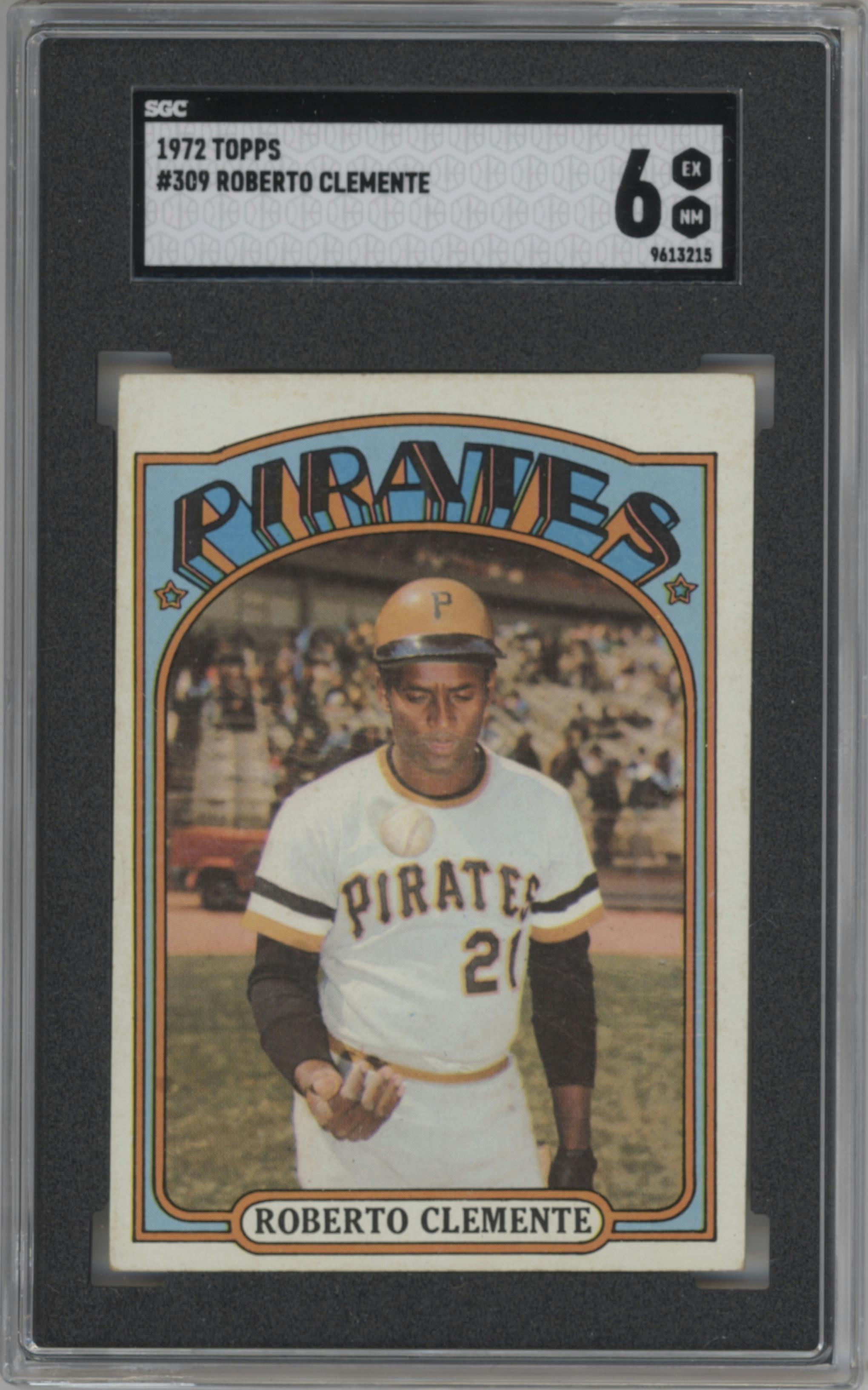 Roberto Clemente from the 1972 Topps set graded by SGC and given an overall grade of 6.