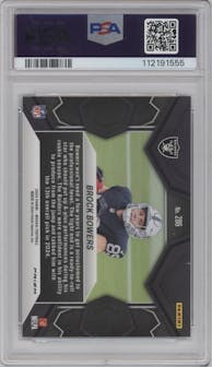 Brock Bowers from the 2024 Panini Mosaic set featuring a Genesis parallel graded by PSA and given an overall grade of 10.