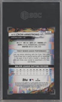 Pete Crow-Armstrong from the 2024 Topps Finest set graded by SGC and given an overall grade of 10.