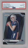 Drake Maye from the 2024 Panini Prizm set graded by PSA and given an overall grade of 10.